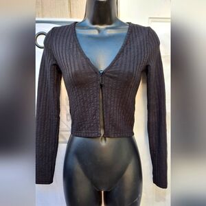 Black Ribbed Women's Sweater